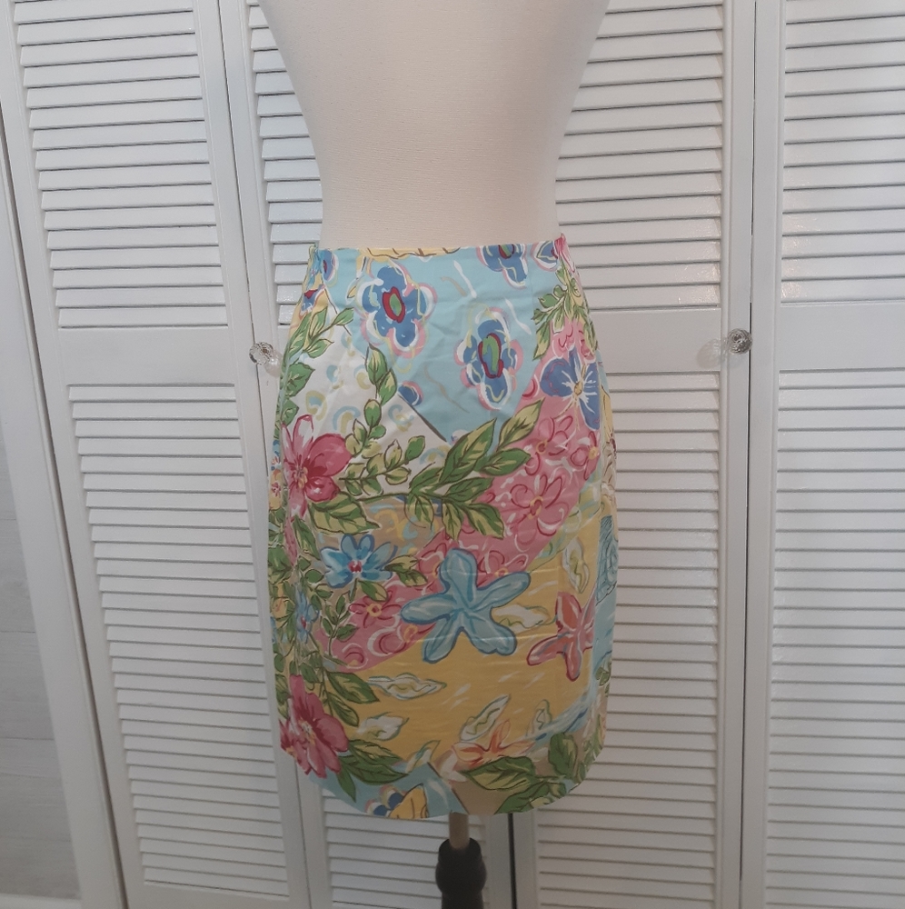 Talbots cotton Tropical Pencil skirt sz 8 *C4 - Picture 3 of 6